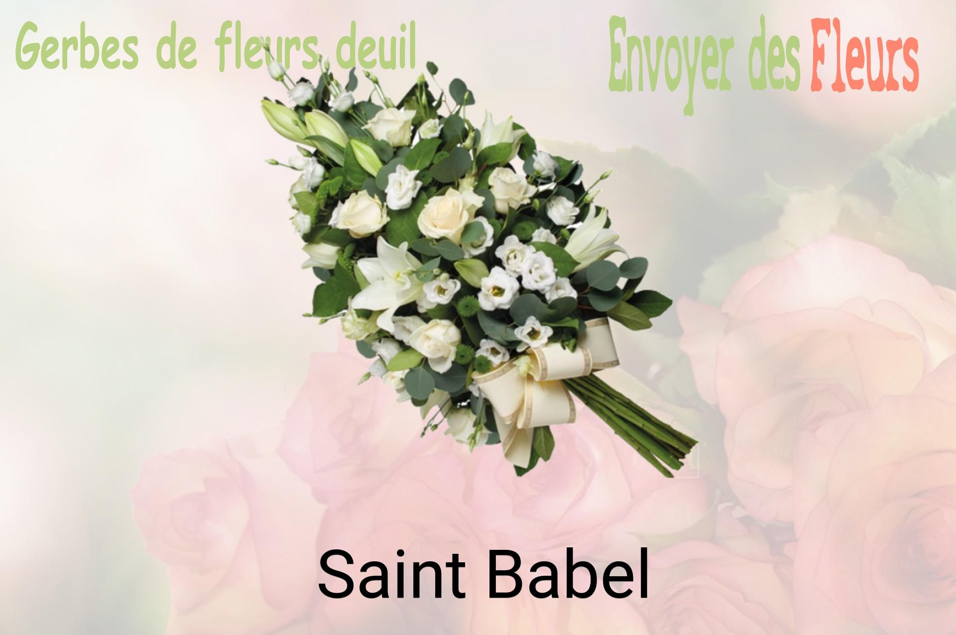 Gerbe de fleurs de deuil livrée à Saint-Babel